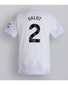 Manchester United Diogo Dalot #2 Maglia Gara Trasferta Repliche 2025-26 Maniche Corte